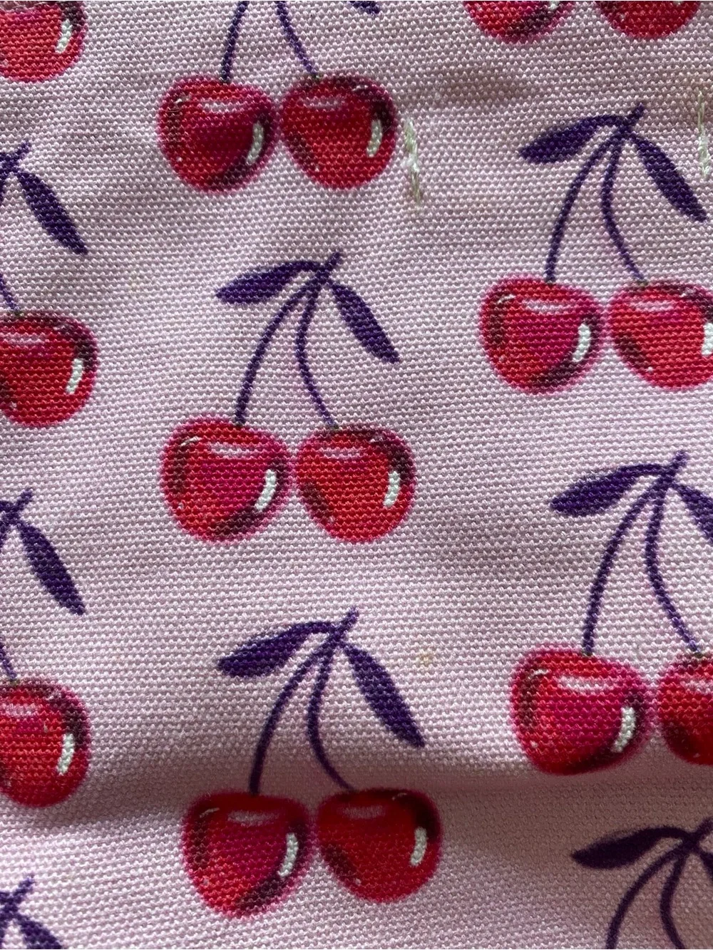 Pink Cherry Print Cosmetic Bag